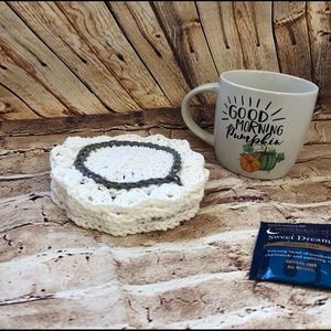 Rustic farmhouse cotton round coaster set